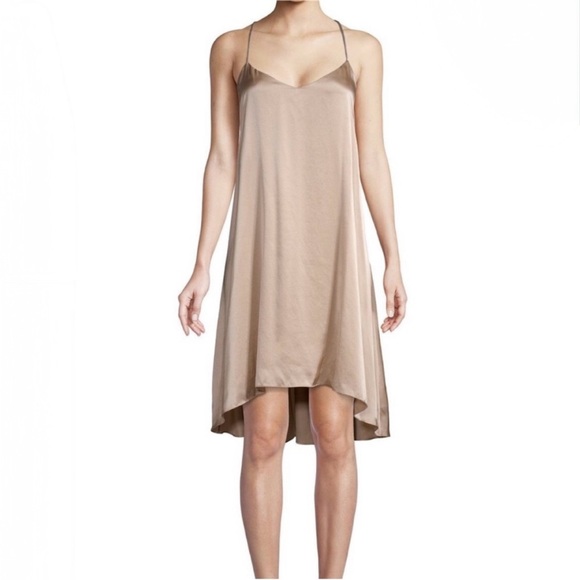 Club Monaco “Briana” 100% silk slip dress in champagne nude beige - Picture 1 of 3